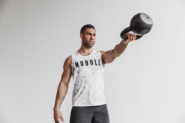 Nobull Men's Tank Tops Grey | Australia (TY2384)